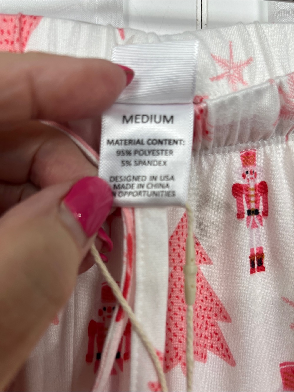 Mirabeau Christmas Lounge Pant Set & Top M Pink White Soft Fun Cozy NWT - Picture 5 of 11